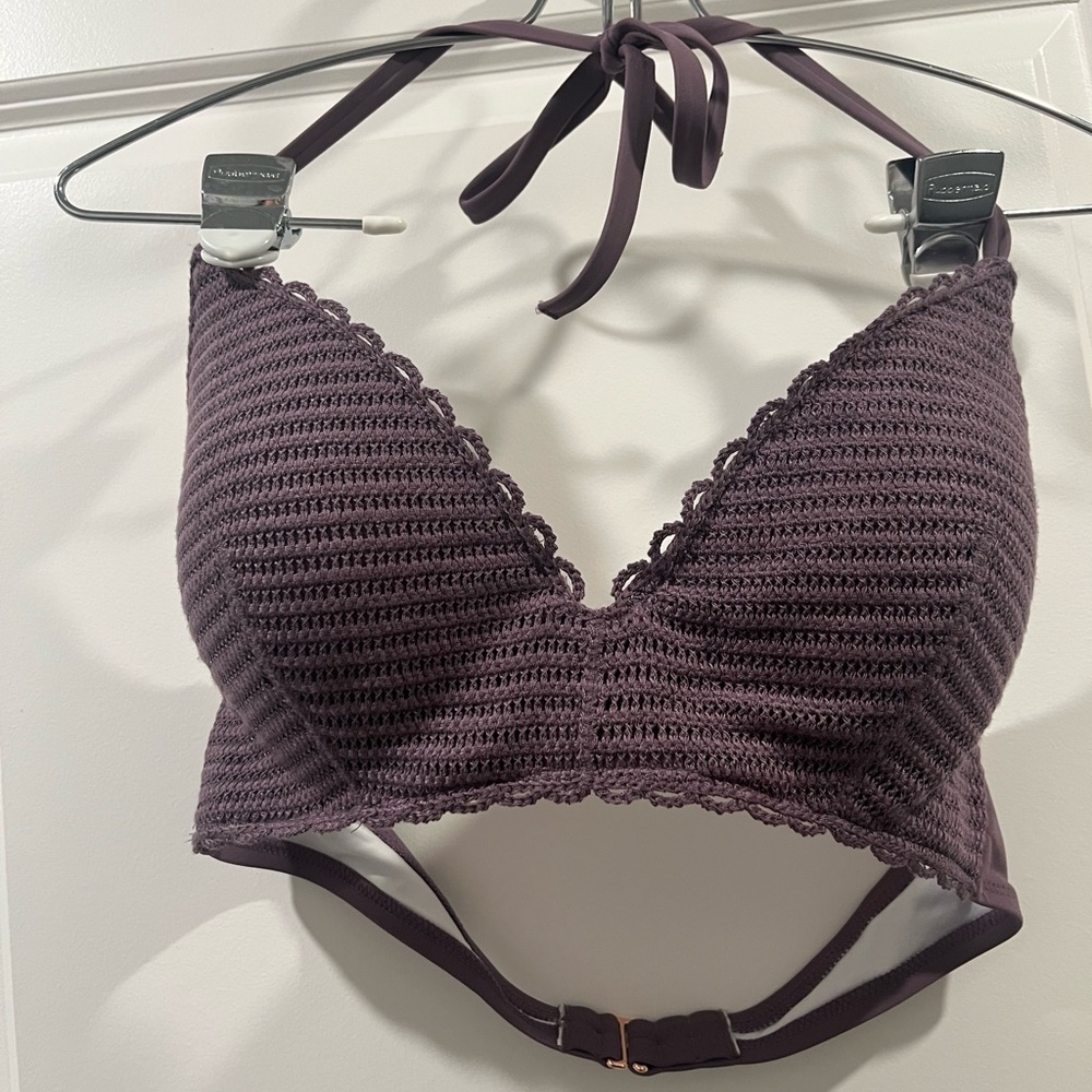Purple Crochet Halter Bikini top